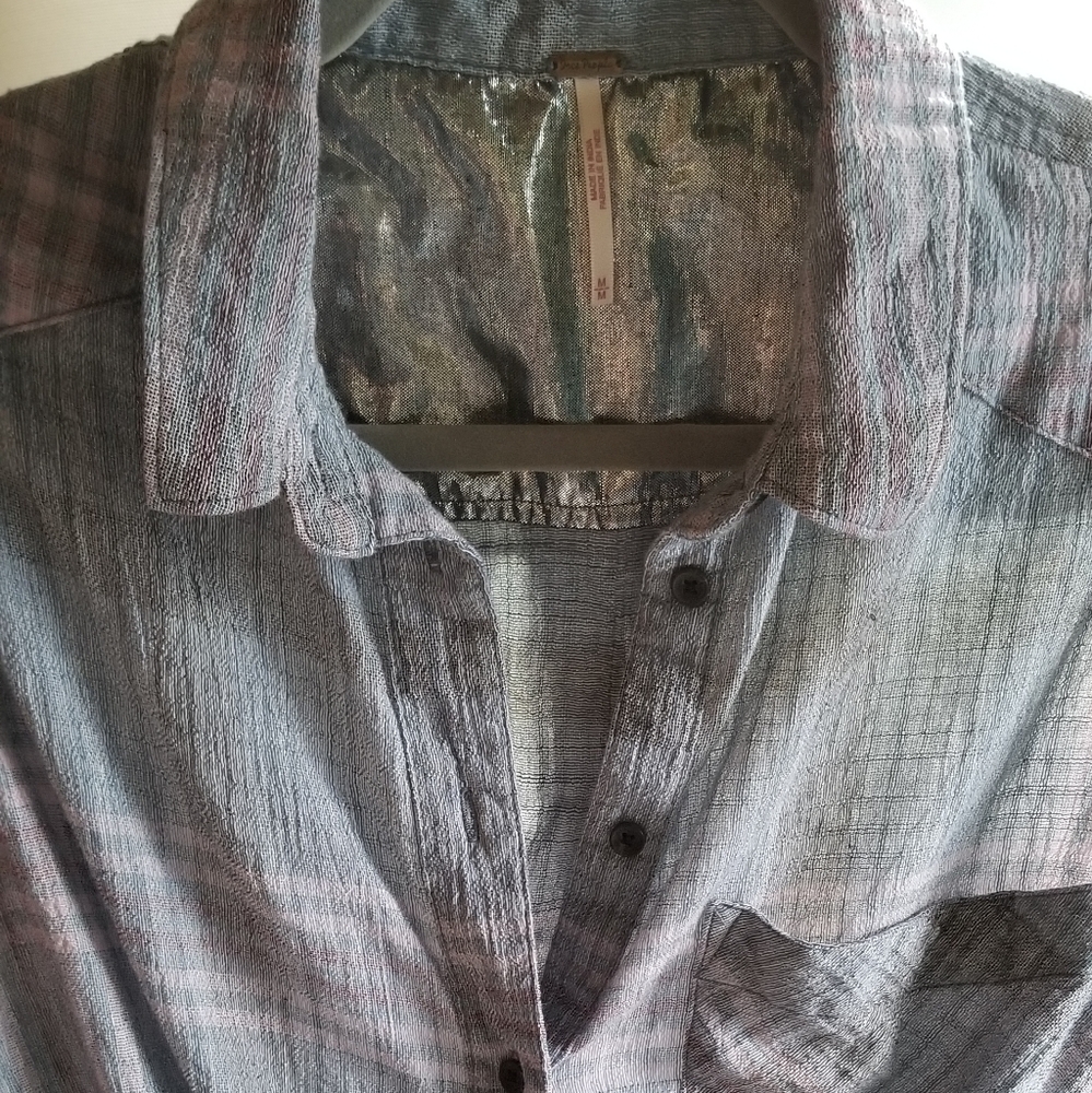 Free People flare arm flannel